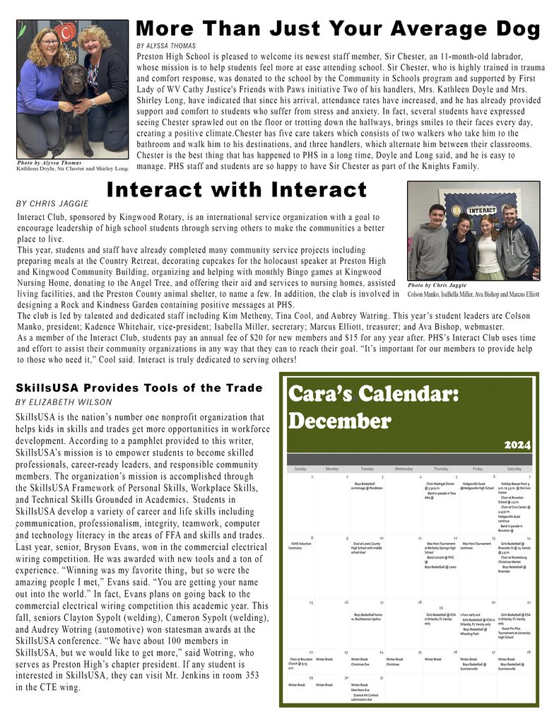 December 2024 PHS Newsletter
Check out the great things happening at PHS