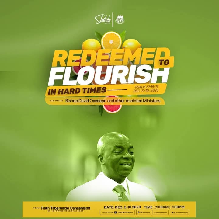 therealchurchg1's tweet photo. SHILOH 2023 HAD 3.5 MILLION MORE ONLINE ATTENDANCE THAN SHILOH 2022

GOOD THINGS ARE ALWAYS HAPPENING AT SHILOH YEAR AFTER YEAR INCLUDING DURING COVID-19

IT DOESN'T MATTER WHERE YOU ARE, IF YOU CONNECT SPIRITUALLY YOUR VISITATION WILL HAPPEN 

GOD'S PURPOSE IS STRONGER THAN MAN'S ARRANGEMENT 

-    Excerpt of Bishop David Oyedepo's message on WHAT WE DON'T SEE COMING, NEVER COMES (B) at Third Pre-Shiloh Encounter Service  || Faith Tabernacle, Canaanland|| 8th December 2024 || Second Sunday Service ||

I was away in Tulsa with one mission - whatever makes Hagin, Hagin I must return with it. One well defined mission, no second point. One! Nothing to shop, I am not a shopper. One! The one was so overwhelming I couldn't tell who sat on my left or right. Afternoon session, heaven came down, "My son David, the baton has been passed to you." Church Gist. I returned with it for free. Solid and undistracted expectation! You know I have a good memory. I can tell what happens in one place to another. I couldn't tell the hotel I stayed at. Not that I forgot, I didn't know the name of the hotel because I didn't come to know the name of the hotel. I didn't come for hotel census. I was in the gallery. That was my place, I couldn't be anywhere else. It doesn't matter where you are today, if you will connect spiritually, your visitation will happen. 

How can you be in a church where stories keep changing every year. You just heard good reports of 2023. That is not 3½ per cent, it is 3.5 million above the one for 2023. Online attendance was 3.5 million above the one for 2022. Things keep changing and you are connected, they must begin to change like that in your life. We have not come one year in these number of years and said we don't know what happened but God is in control. Church Gist. Good things are happening including during COVID-19. It became COVID-20, It didn't change it. It graduated to COVID-21 it didn't change it. We planted the largest number of churches during COVID saga. Stop the devil from harassing your life. God's purpose is stronger than man's arrangement.  
- You are going somewhere. 
- No matter the downward trend of the economy, God will show up in your life.