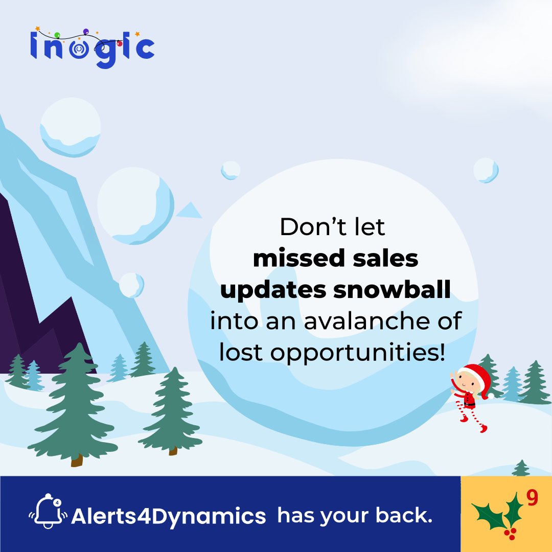 inogic's tweet image. #AdventWithInogic #advent #day9

🎄 Alerts4Dynamics: Your CRM’s Holiday Hero!
✔️ Never miss sales updates or follow-ups
✔️ Real-time alerts &amp;amp; custom reminders
✔️ Stay productive and enjoy stress-free holidays
🎅 Try it: bit.ly/3OCyuqW
#d365 #SalesNotifications #Holidays