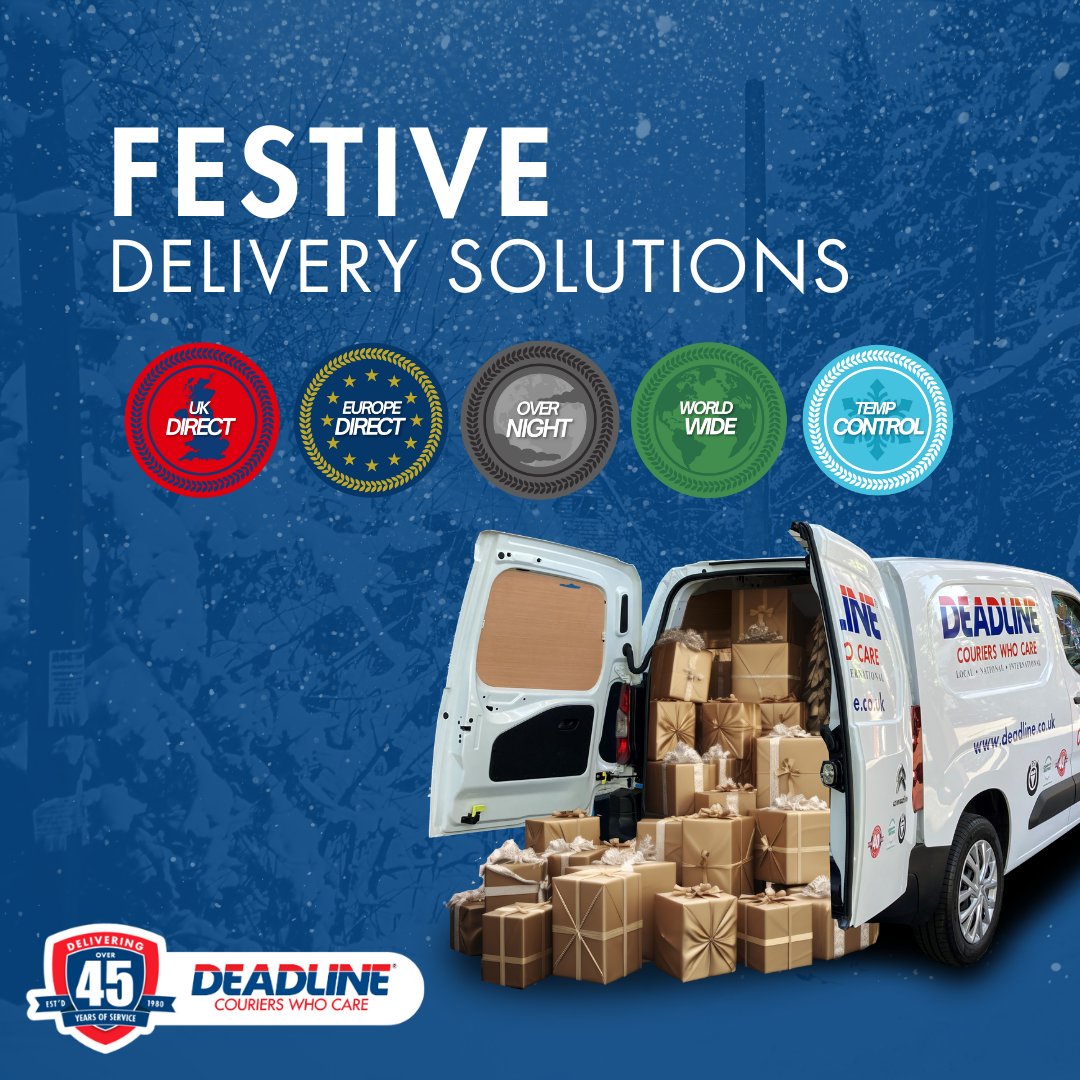 DeadlineCoUk's tweet photo. Need Festive Delivery Solutions? Deadline Couriers Has You Covered! ✨🎄

From urgent local gifts to sensitive global shipments, trust Deadline Couriers to deliver on time, every time.

#DeadlineDelivery #DeadlineCouriers #CouriersWhoCare #FestiveDeliveries #HolidayShipping https://t.co/6PQILEYvKT