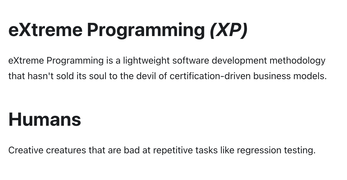 yjaaidi's tweet image. The glossary of my Pragmatic #Angular #Testing Cookbook might be opinionated... 😅
🔗 cookbook.marmicode.io/angular/glossa…
#extremeprogramming