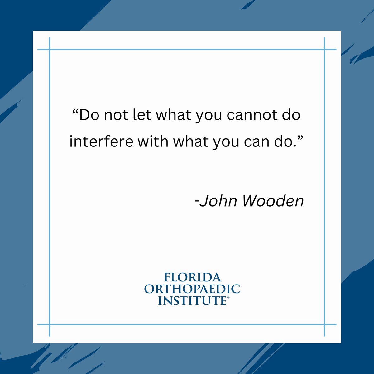 FL_Ortho's tweet photo. โDo not let what you cannot do interfere with what you can do.โ -๐๐ฐ๐ฉ๐ฏ ๐๐ฐ๐ฐ๐ฅ๐ฆ๐ฏ
#MondayMotivation #FloridaOrtho #KeepingYouActive #Monday #MotivationalMonday https://t.co/A6FuedXRvy