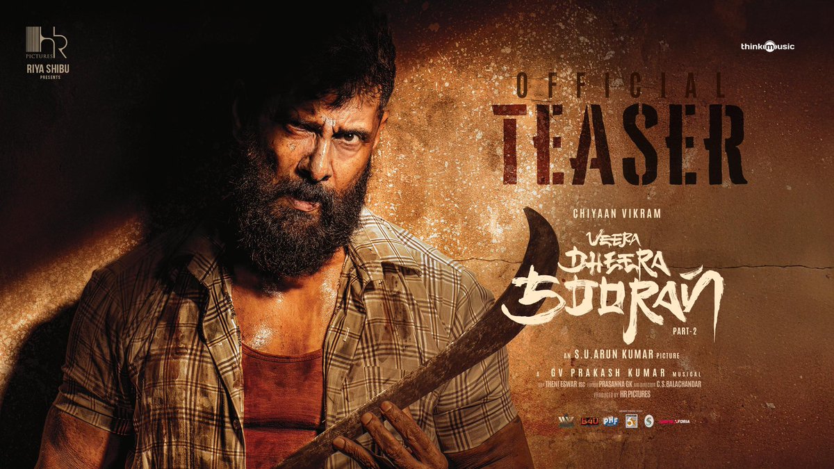 chiyaanCVF's tweet photo. Presenting to you… the #KAALI you were all eagerly waiting for ⚡️😎
#VEERADHEERASOORAN TEASER OUT NOW🔥 
@chiyaan #VeeraDheeraSooranTeaser - https://t.co/IR6qCcS4Mr

#ChiyaanVikram

An #SUArunkumar Picture
A @gvprakash musical
Produced by @hr_pictures @shibuthameens

@iam_SJSuryah #surajvenjaramoodu @officialdushara

@sooriaruna @Kalaiazhagan15 @mugeshsharmaa @proyuvraaj