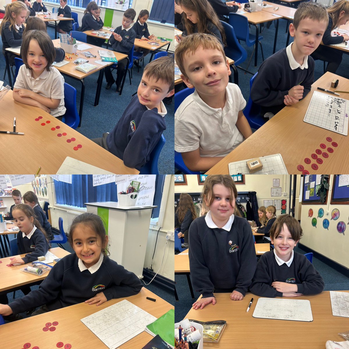 We have been looking at equal groups as well as sharing and grouping in Maths today. You all did amazing and used your multiplication knowledge to help you. Great job!