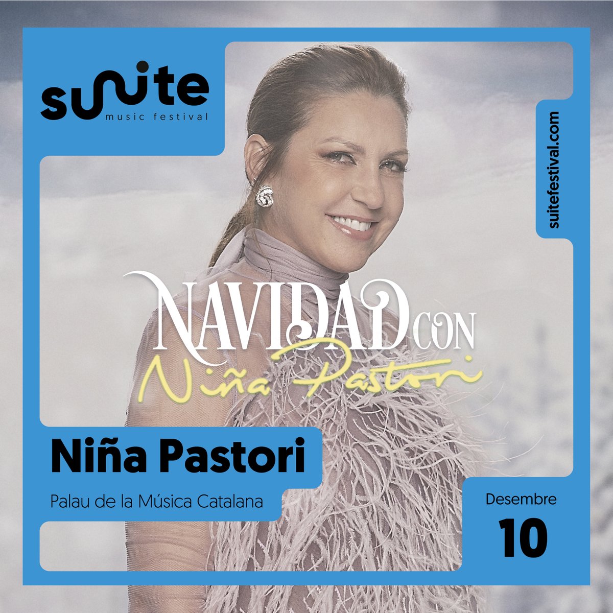 Última oportunidad para disfrutar del concierto de <a href="/npastorioficial/">Niña Pastori Oficial</a> mañana, 10 de diciembre, en el Palau de la Música, donde presentará su nuevo álbum navideño "Feliz Navidad".

🎟️ Entradas disponibles en suitefestival.com