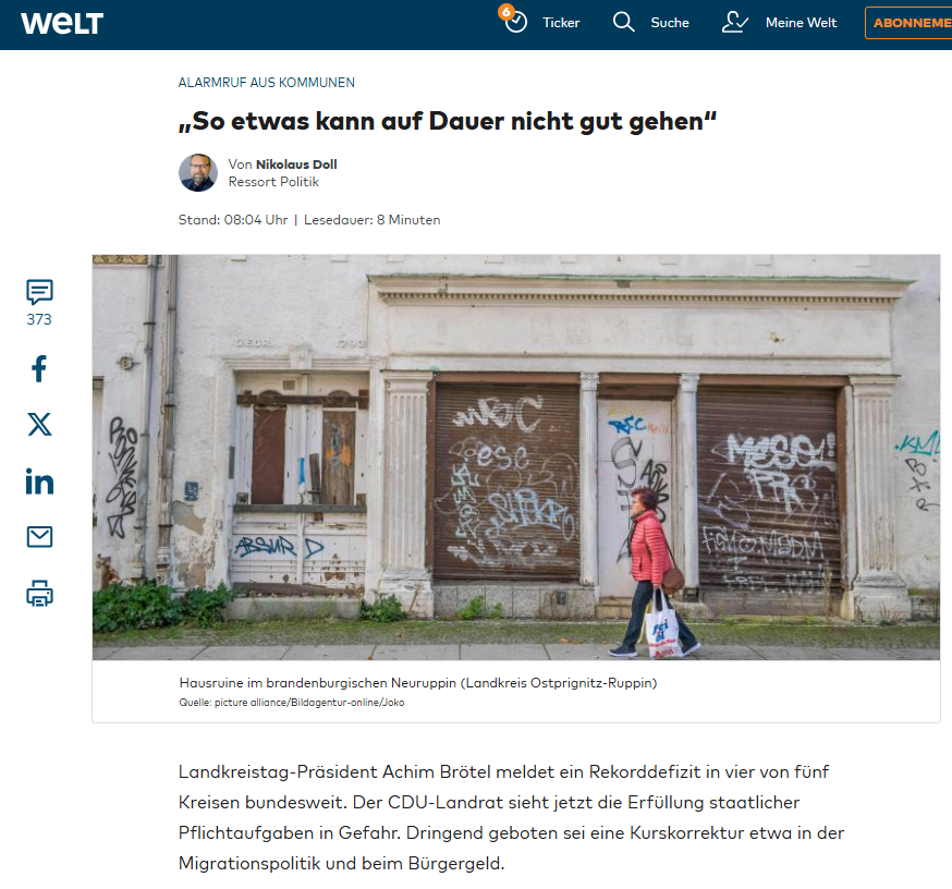René Geißler (@geissler_rene) on Twitter photo Präsident des Landkreistages zur finanziellen Lage der Kreise. Im Grunde eine Generalabrechnung mit der Bundespolitik.
<a href="/DLTonline/">LANDKREISTAG</a> #Kommunen #Ampelkoalition
welt.de/politik/deutsc… Präsident des Landkreistages zur finanziellen Lage der Kreise. Im Grunde eine Generalabrechnung mit der Bundespolitik.
<a href="/DLTonline/">LANDKREISTAG</a> #Kommunen #Ampelkoalition
welt.de/politik/deutsc…