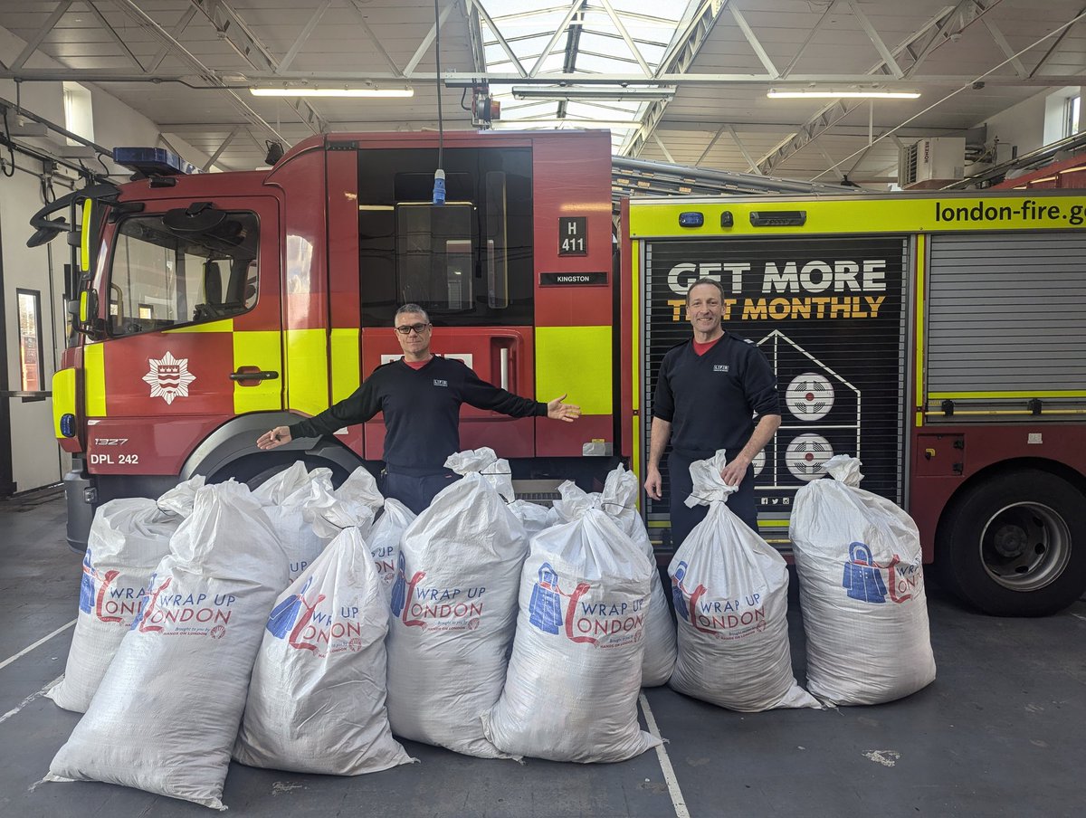 LFB Kingston (@lfbkingston) on Twitter photo A huge thank you to everyone who has donated warm winter coats to us as part of the <a href="/WrapUpLondon/">Wrap Up London</a> project. Kingston fire station alone has received over 200 coats that will be donated to those in need in time for the cold weather ahead. A huge thank you to everyone who has donated warm winter coats to us as part of the <a href="/WrapUpLondon/">Wrap Up London</a> project. Kingston fire station alone has received over 200 coats that will be donated to those in need in time for the cold weather ahead.