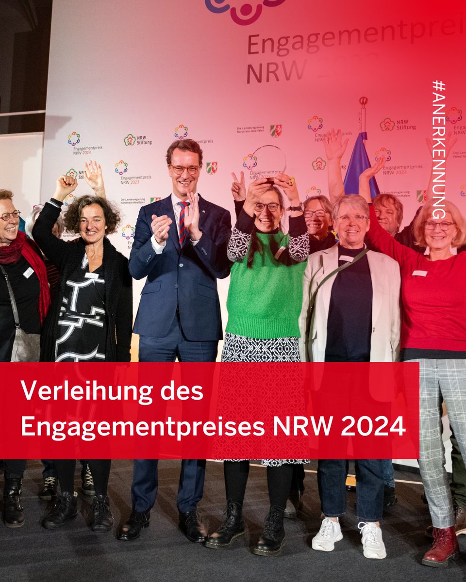 Engagiert in NRW (@engagiertinnrw) on Twitter photo Heute Abend wird der #EngagementpreisNRW2024 unter dem Motto "Nachhaltig engagiert in Nordrhein-Westfalen" verliehen.
Mit dem Preis zeichnen die Staatskanzlei des Landes Nordrhein-Westfalen, <a href="/UmweltNRW/">Umweltministerium</a> und die NRW-Stiftung Projekte des bürgerschaftlichen Engagements aus. Heute Abend wird der #EngagementpreisNRW2024 unter dem Motto "Nachhaltig engagiert in Nordrhein-Westfalen" verliehen.
Mit dem Preis zeichnen die Staatskanzlei des Landes Nordrhein-Westfalen, <a href="/UmweltNRW/">Umweltministerium</a> und die NRW-Stiftung Projekte des bürgerschaftlichen Engagements aus.