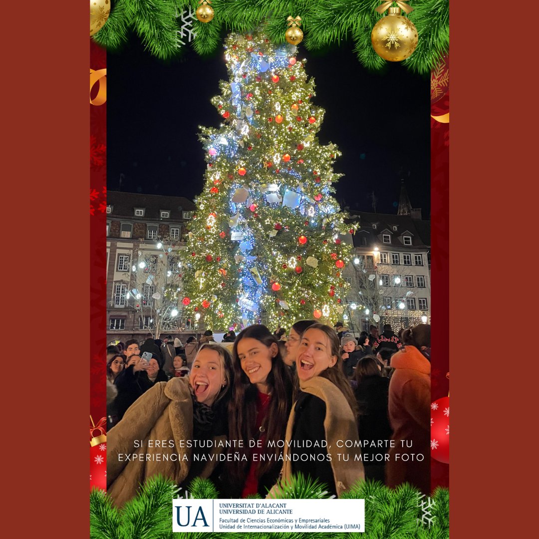🌍¿Eres estudiante de @economicasua y estás disfrutando de estancias de MOVILIDAD?
🧑‍🎄🎄Comparte tu experiencia navideña enviándonos tu MEJOR FOTO 🤳
📸Nuestra estudiante Priscila Martínez Molina ha sido la primera en hacerlo
😉¿Quieres ser el/la siguiente? ¡Te estamos esperando!