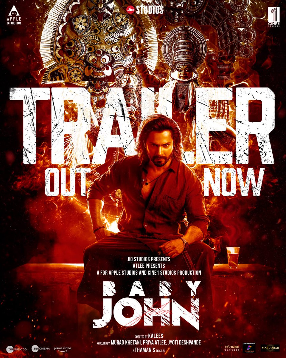 atulmohanhere's tweet photo. #BabyJohnTrailer Is Out!
#JioStudios, #AForApple and #Cine1Studios unleash the 'electrifying trailer' of #BabyJohn! Starring #VarunDhawan, the film promises action, humor and #Thaman's epic BGM. A perfect family entertainer this holiday season! https://t.co/Z6FGZYtyWb
@MuradKhetani @priyaatlee #JyotiDeshpande @Atlee_dir @Varun_dvn @KeerthyOfficial #WamiqaGabbi @bindasbhidu @rajpalofficial @kalees_dir @sumitaroraa @MusicThaman @jiostudios @aforapple_offcl @Cine1Studios