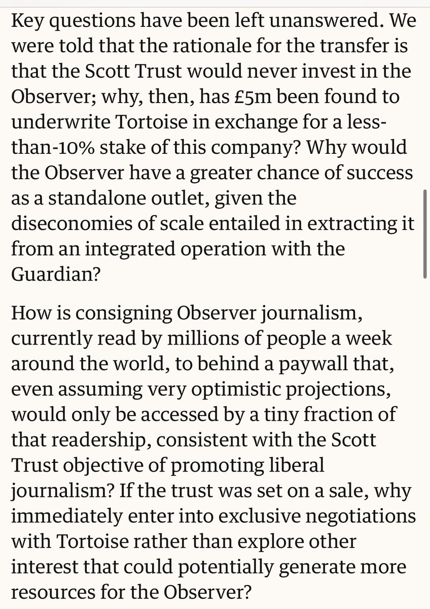 Proud to sign this letter with so many Guardian and Observer colleagues, from reporters to production editors to some of the UK’s most popular columnists. Will the Scott Trust stop and reflect on the fact it’s lost the confidence of its journalists?