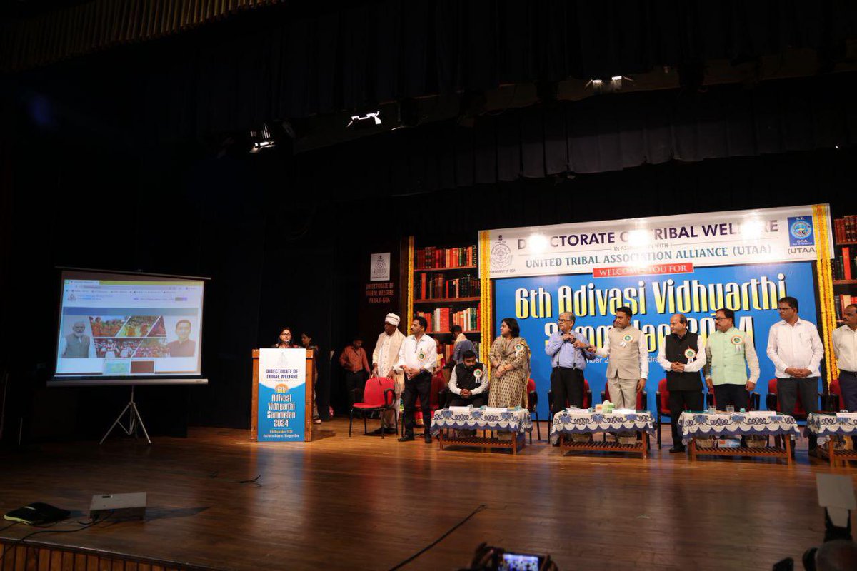 DrPramodPSawant's tweet image. Inaugurated the Adivasi Vidyarthi Sammelan 2024, a significant event under the ‘Janjatiya Gaurav Varsh’ initiative launched by Hon’ble Prime Minister. Organized by the Directorate of Tribal Welfare in collaboration with the United Tribal Association Alliance (UTAA), the event…