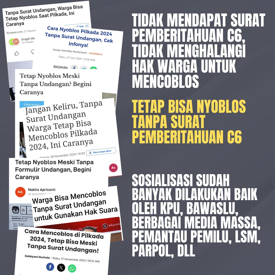 IndonesiaRahayu's tweet photo. Sudah disosialisasikan, tinggal bawa KTP asli. Tidak ada alasan untuk tidak bisa mencoblos.

#SatuinPutaran https://t.co/jrYDKTiPsF