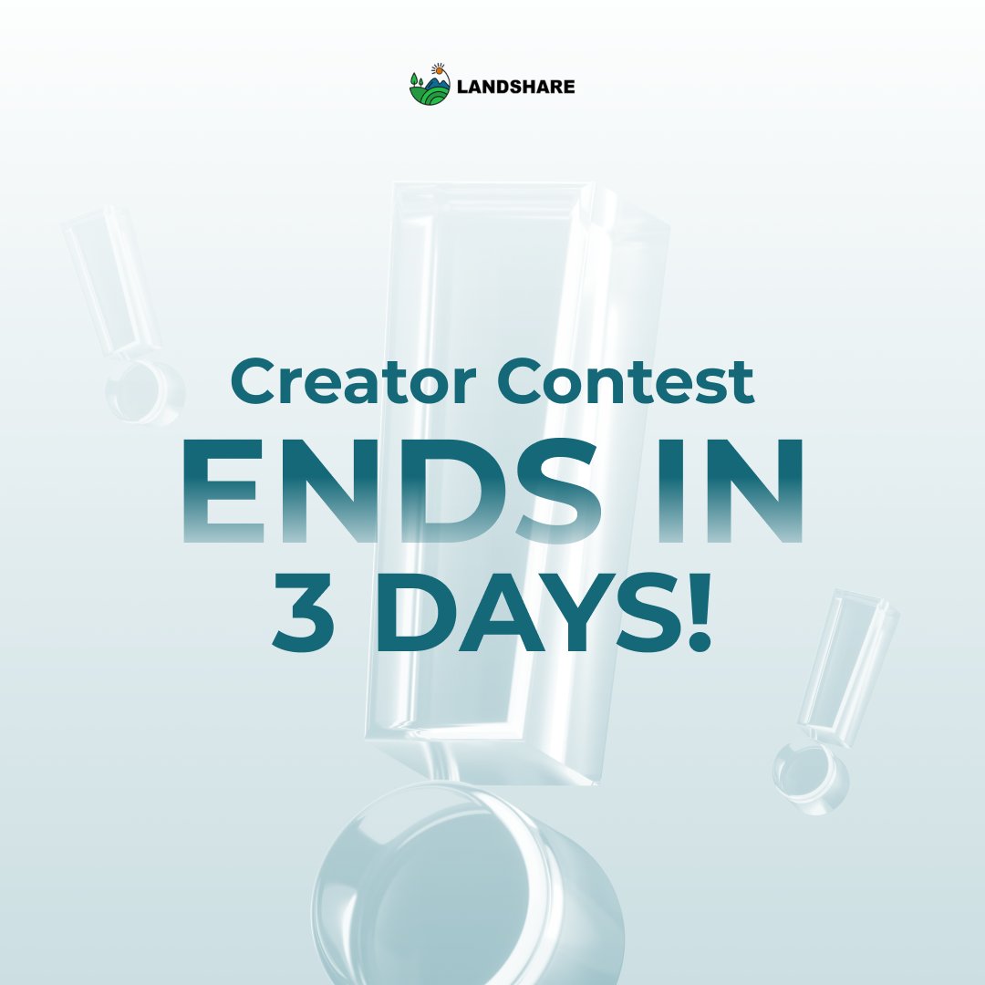 The Creator Contest ends in just 3 days! 🕒

Craft an engaging tweet about #Landshare, #RWA, and #Tokenization for your chance to win a share of the 300 $LAND prize pool.

💡 Pro Tip: Boost your Engagement Score by sharing your tweet link in our Telegram community: