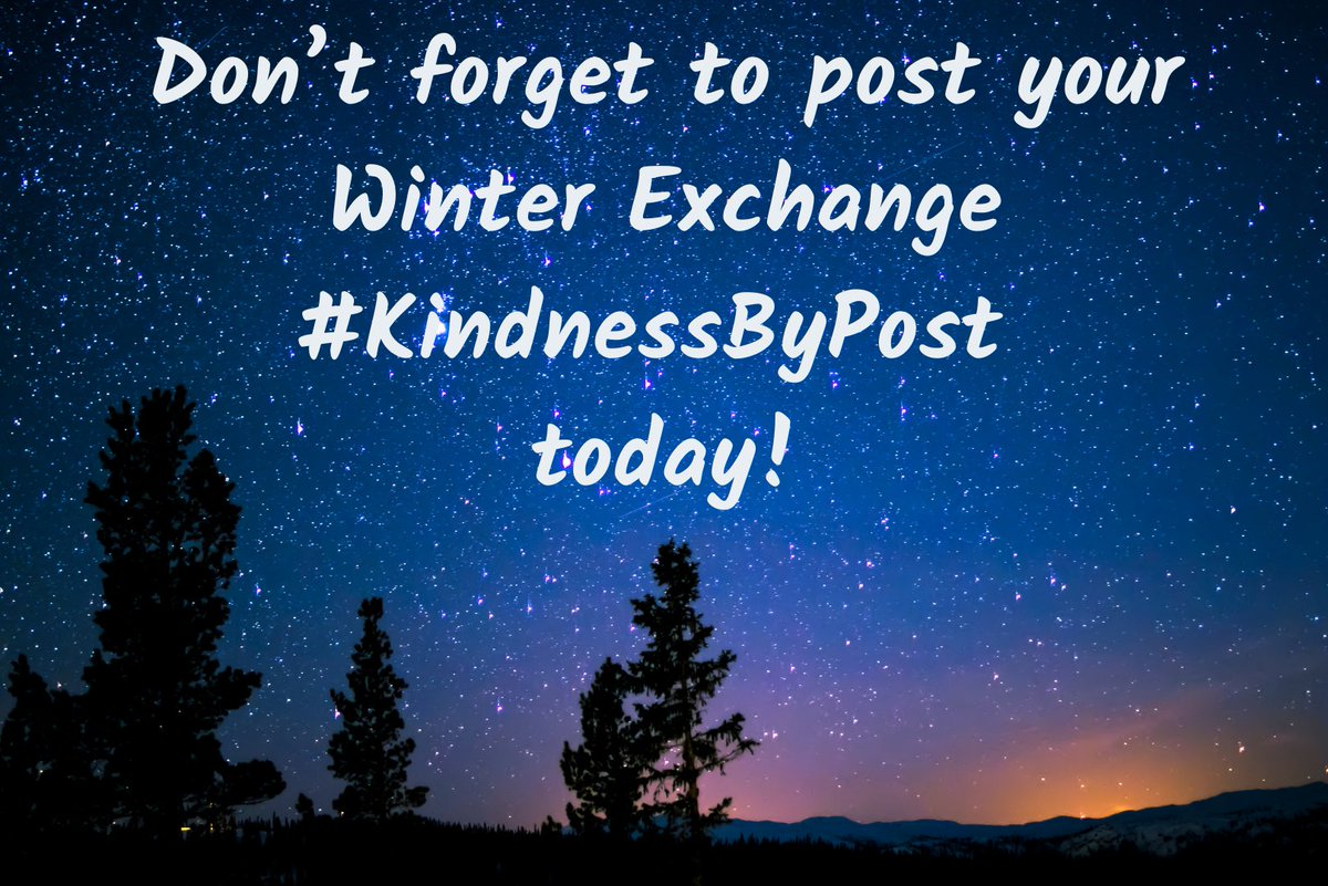 It's postal deadline day for the #KindnessByPost Winter Exchange! 💌

Don't forget to get your card or letter in the post today if you haven't already sent it 😊

#kindness #WinterExchange #randomactsofkindness #kindnessofstrangers #bekind #kindnessmatters #kindnessbypost