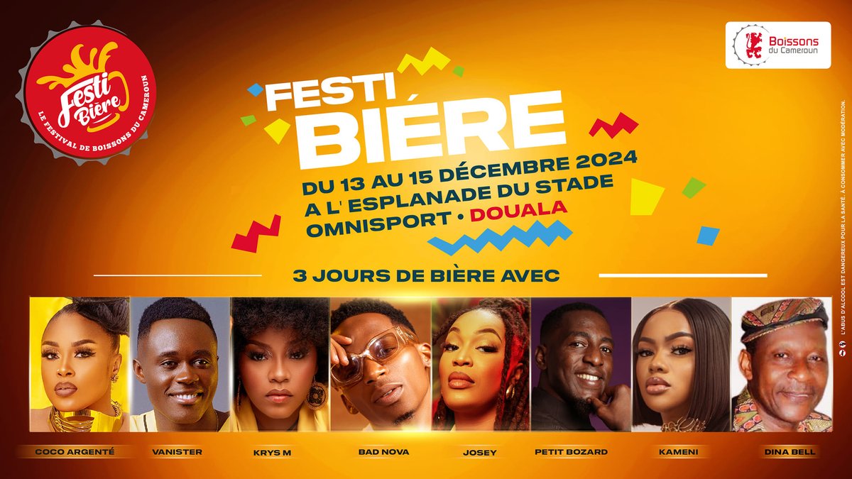 BoissonsduCMR's tweet photo. [ Le festival de la Bière de Boissons du Cameroun ]

On vous a ramené les meilleurs artistes pour un Festi-Biere incroyable. On vous attend nombreux du 13 au 15 Décembre à l'esplanade du stade Omnisports de #Bepanda.

Venez nous dire quelles sont vos attentes via ce formulaire 👉🏽 https://t.co/BmAcCADKlA

#boissonsducameroun #boissons #cameroun