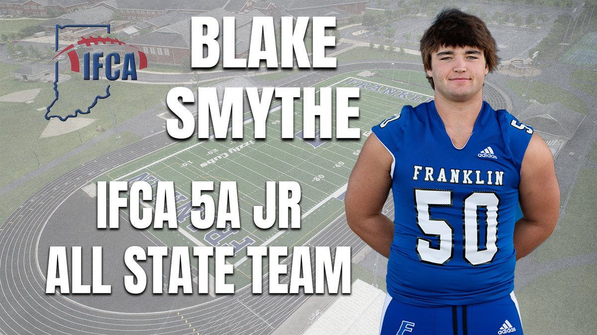 GrizzlyCubsFB's tweet image. Congratulations to Blake Smythe on his All State recognition following his standout junior season!