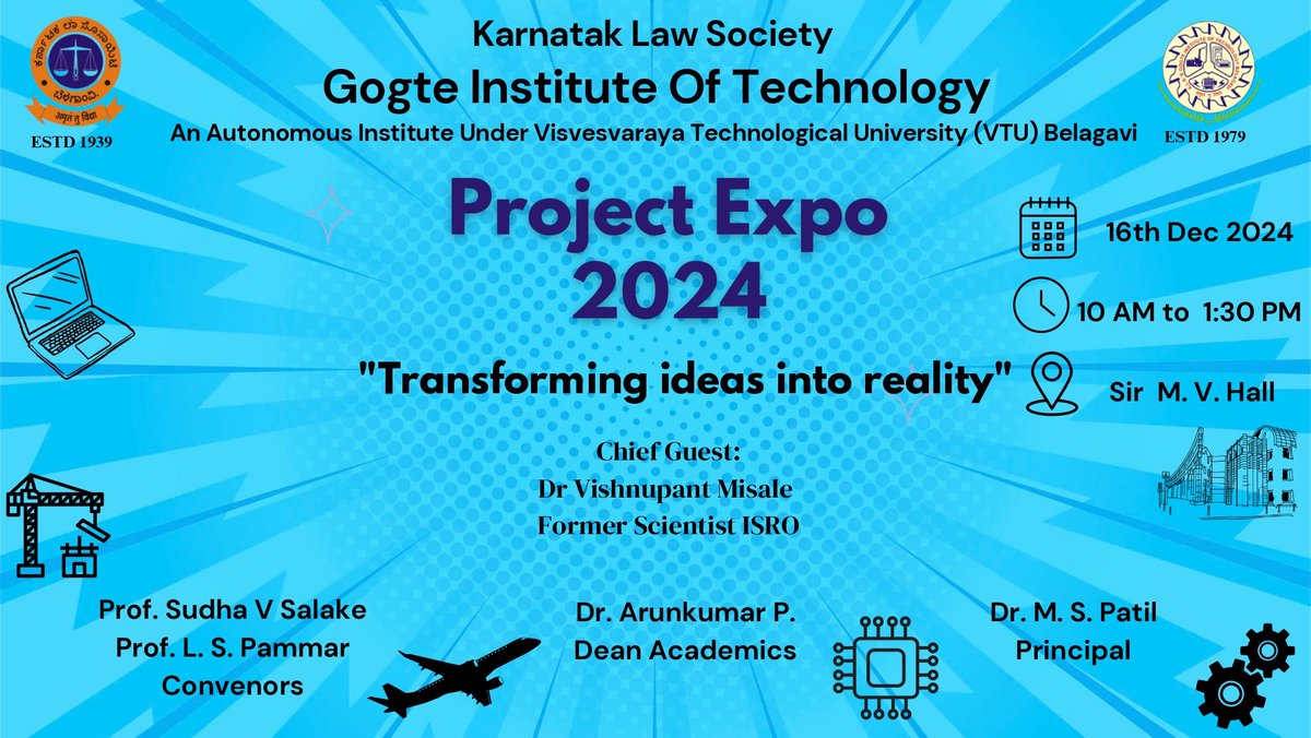 klsgitbelagavi's tweet photo. ๐ Join us at #ProjectExpo2024 on 16th Dec, 10 AM-1:30 PM @ Sir M.V. Hall, KLS GIT! Witness innovation as ideas transform into reality. #ProjectExpo2024 #Innovation #TransformingIdeas #KLSGIT #EngineeringForFuture #TechShowcase #InspiringMinds
@pnkathavi @NKathavi https://t.co/tcj2DK4VSk