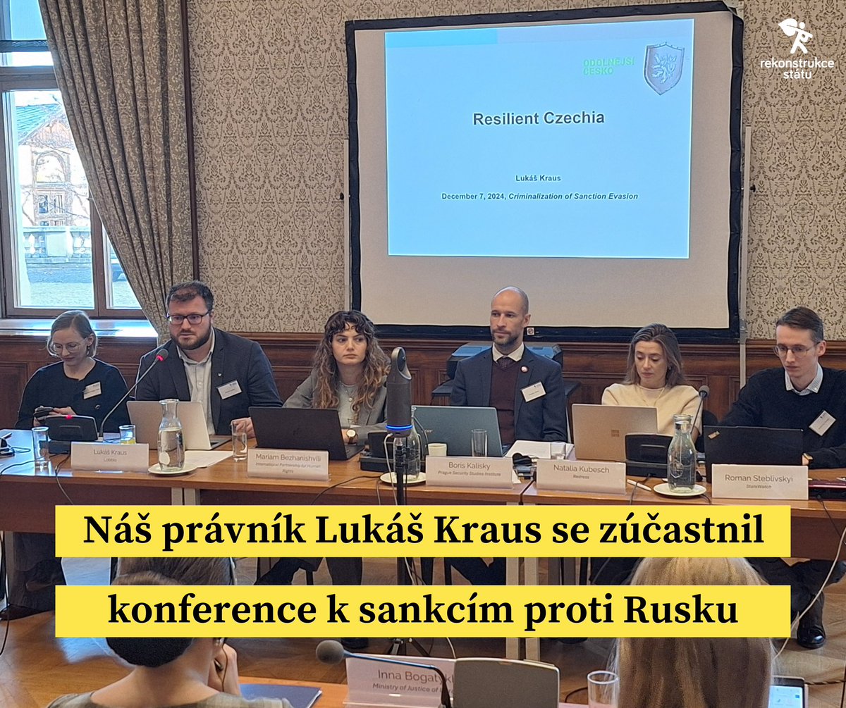 1/6 Jak posílit vymáhání sankcí proti Rusku? 🤔

Tuto nelehkou otázku řešili účastníci sobotní konference <a href="/CEELI_Institute/">The CEELI Institute</a>, kde vystoupil i náš právník a vedoucí analytického týmu <a href="/iamlukaskraus/">Lukáš Kraus</a> s doporučeními projektu Odolnější Česko.

👉 Co experti doporučují vládě <a href="/P_Fiala/">Petr Fiala</a>?