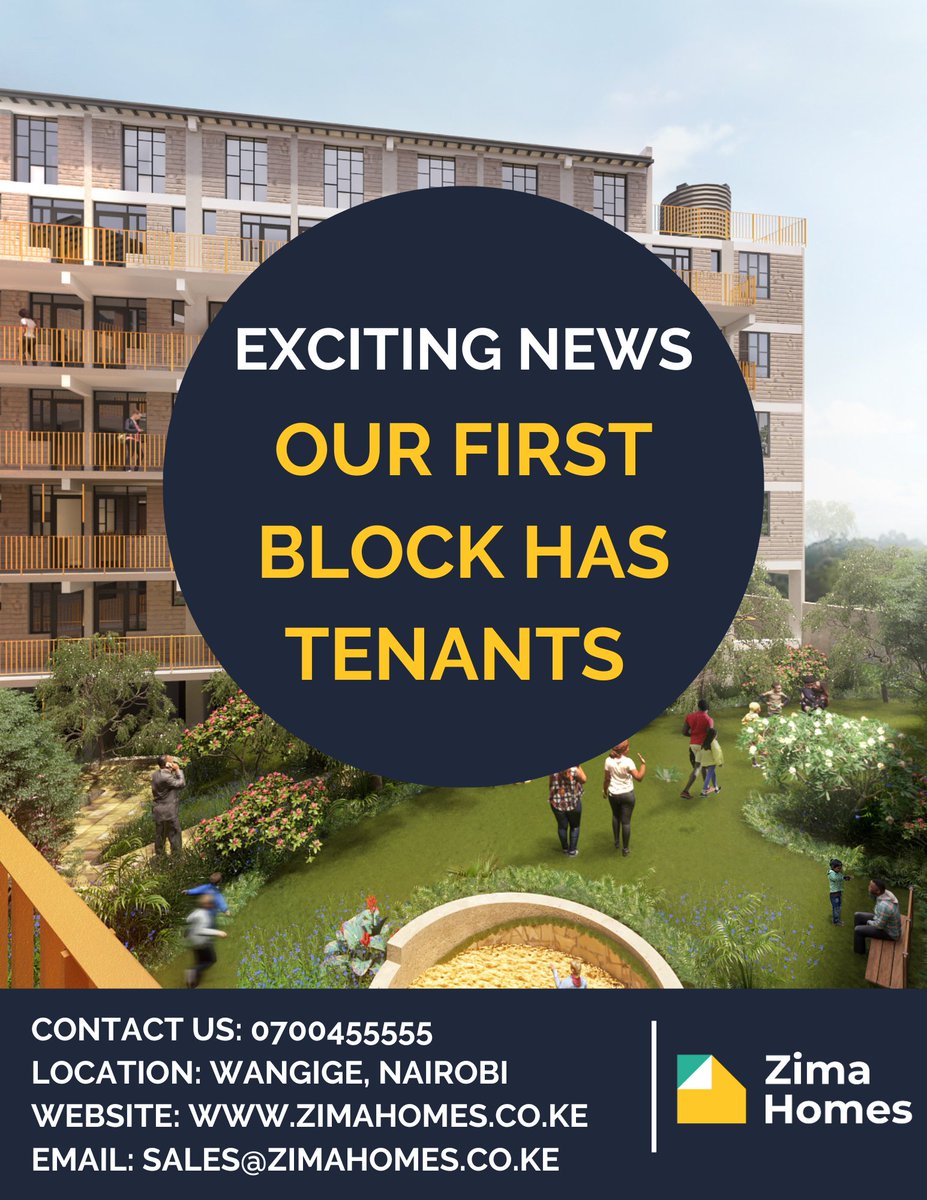 Exciting news from Zima Homes. Our first block is fully occupied, and our second block is welcoming tenants too. We invite you to purchase your dream home with us and join our growing community.