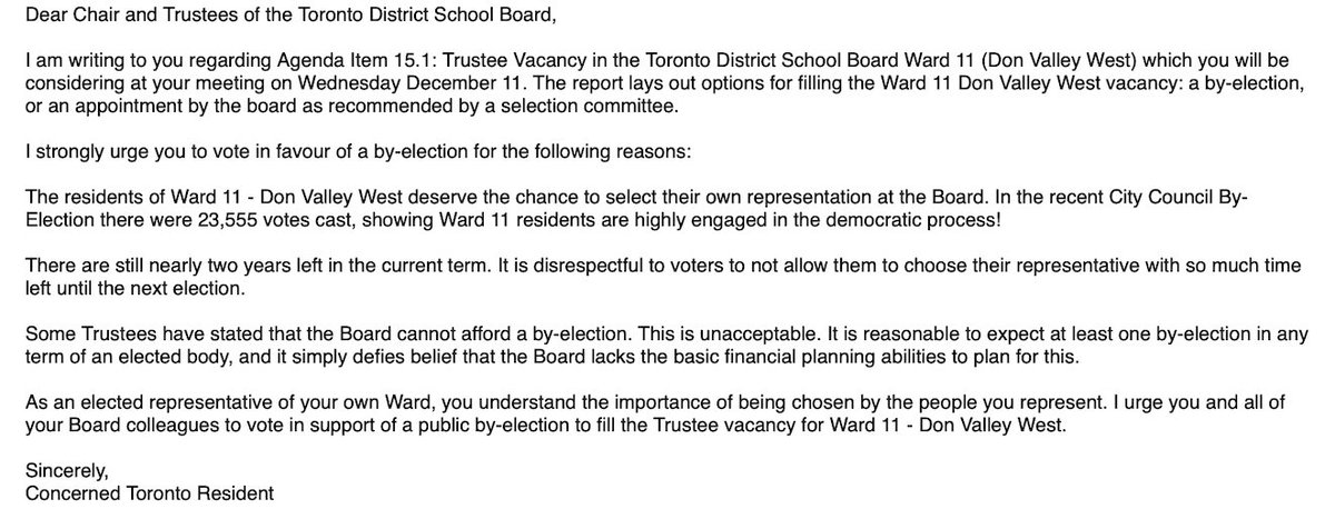 SOSTDSB's tweet photo. Please support democracy in our education system.
 
Click the link below to pre-populate an email to all TDSB Trustees asking them to support democracy and let the voters choose a trustee in Don Valley West through a by-election.

https://t.co/sXwzDOM0Ga

@gregbradyTO @NEWSTALK1010 @RebelNewsOnline @SueAnnLevy @jonkay @JillDunlop1 @fordnation @AlexpiersonAMP @BenMulroney @finkledusty