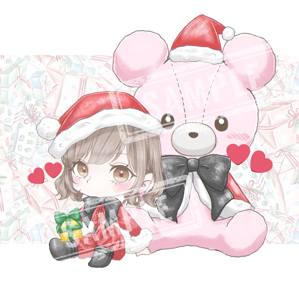 sakunaip's tweet photo. 水着、にっこりに続いてサンタさん🎅🏻🎀
嬉しすぎる可愛すぎるほんとに大好き🥲

すべての絵がほんとに大好きな絵師様ꕤ︎︎
ありがとうございました(⁎ᴗ͈ˬᴗ͈⁎)

𓐣　#muuni_AL ︙@muuuu__i 様 ♡ https://t.co/DAeDMazjKX