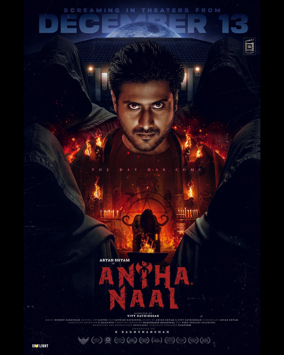 Greenmagic_ent's tweet photo. #AnthaNaalFromDec13 In theatres near you feel the magic turn dark

@greenmagic_ent  @aryanshyam_1 @aadhya_prasad @leemababu @director_vivekk @jfc_castro @immanannachi @sanjayragh @robert_sargunam @kishorerajkumar @rajnkpk @srika_official @HariPrasad4091
@vijayvxm @SpotlightOffl https://t.co/UkWrCMwpkO