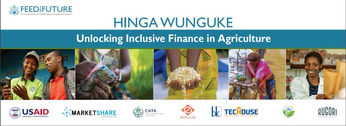 EcoAgriMedia's tweet photo. December 10, 2024, Cultivating New Frontiers in Agriculture (CNFA), on behalf of the USAID-funded Feed the Future Rwanda @HingaWunguke  Activity, announced four transformative partnerships to improve inclusive financing for 500,000 farmers, prioritizing women, youth, and people with disabilities (PWDs).
Highlights of the new partnerships:
BK Techouse and Exuus: BKTecHouse and Exuus, co-investing about RwF 1.18 billion, will scale up digital financial solutions for targeted farmers and agribusinesses.
Rugori Investment Network (RIN) and RYAF: Supporting women, youth, and PWD-led businesses with tailored business development services.
The project will also facilitate loans of RWF 5,208,000,000 (USD 4 million) in the next 3 years.
About Feed the Future Rwanda Hinga Unduke Activity The USAID-funded $29.7 million Hinga Wunguke initiative aims to increase incomes and improve nutritional outcomes by sustainably enhancing agricultural productivity and strengthening markets for high-value and nutritious agricultural products.
The five-year activity (2023–2028) is implemented in 13 districts of Rwanda by Cultivating New Frontiers in Agriculture and Market Share Associates.
✍️:@JMukundente 
#YouthInclusion #DigitalInclusion #DigitalFinancing #FEMAgEnv