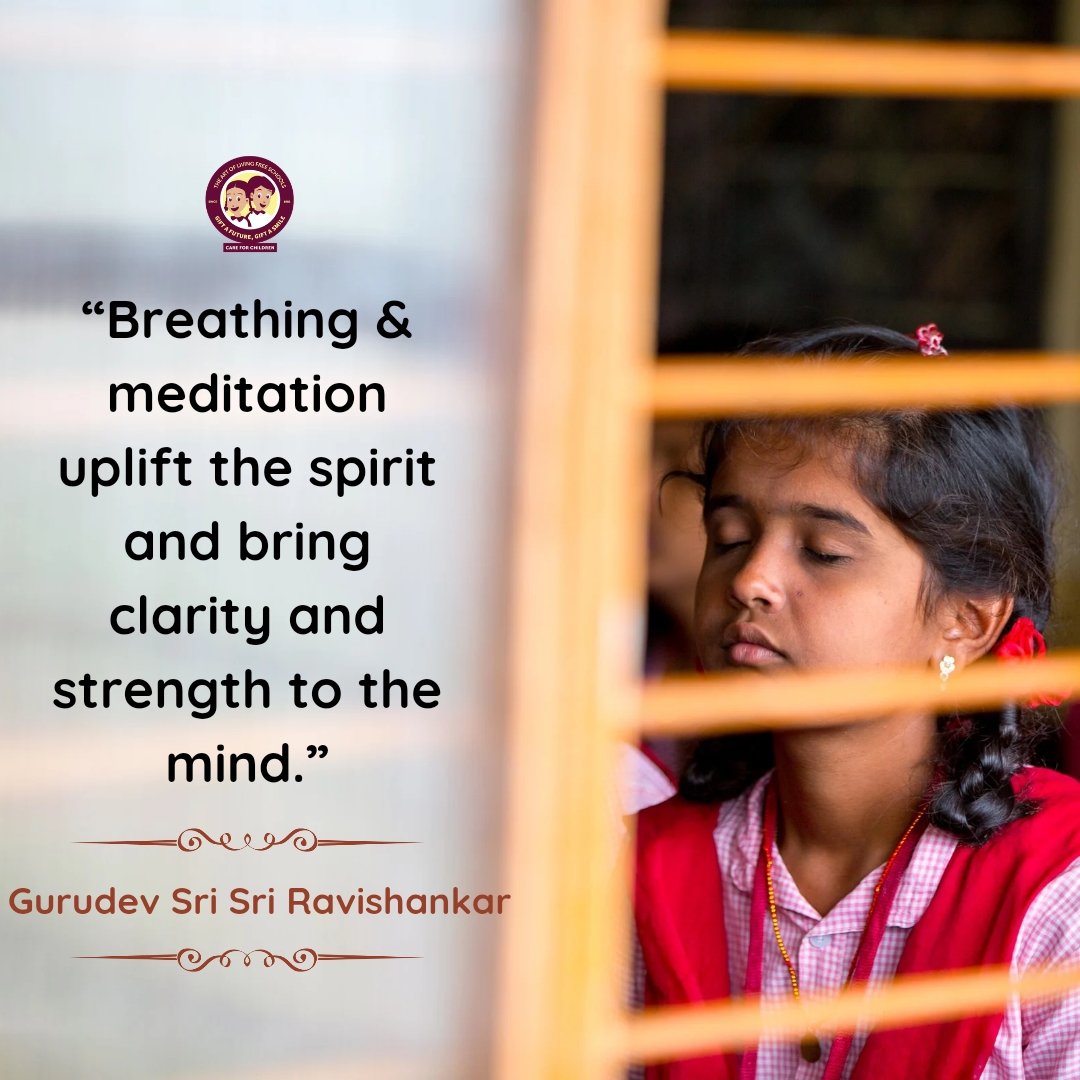 aolschools's tweet photo. Monday Musings!✨

Contribute towards the project at https://t.co/hfYJyGFrV4

@Bhanujgd
#meditation #clarity #strength #srisri #artofliving #freeschool #valuebasededucation #holisticeducation #kids #qotd #artoflivingschools #GiftASmile #giftafuture #educateachild https://t.co/oqcoQUIswa