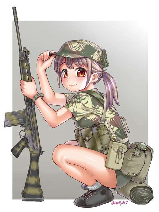 #AIは銃描けないからTLを銃持った絵で一杯にしようぜ 真偽は分からんが、それじゃあ一枚 