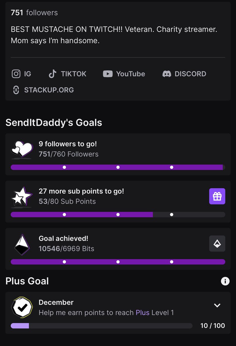 SendItDaddy's tweet photo. Coming up on my very first streams anniversary and I really can’t begin to fathom what I’m seeing right now. #pathtopartner #30daysleft #dreamcometrue https://t.co/7ygokRH1jf