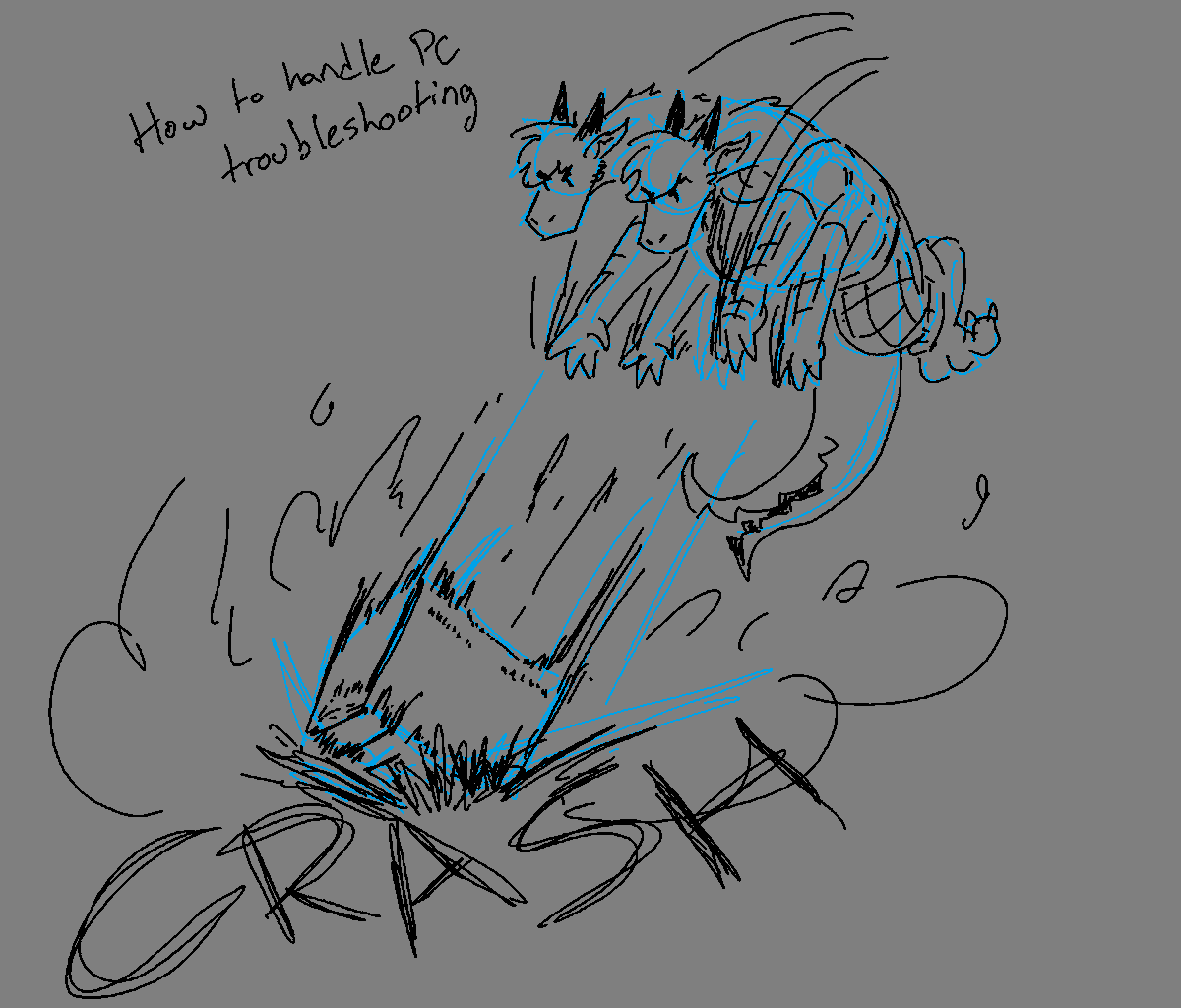 Supah_Dragoon's tweet photo. How to handle PC troubleshooting https://t.co/iOxSMLQU9A