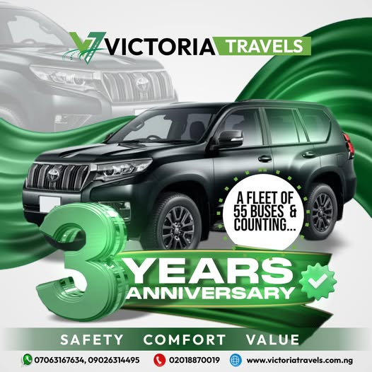 VictoriaBusNG's tweet photo. With a fleet of 55 buses and counting, it’s safe to say there is growth, from the 1 bus we started with.
Let the celebrations continue
#victoriatravelsturns3 https://t.co/hn0maYaseP