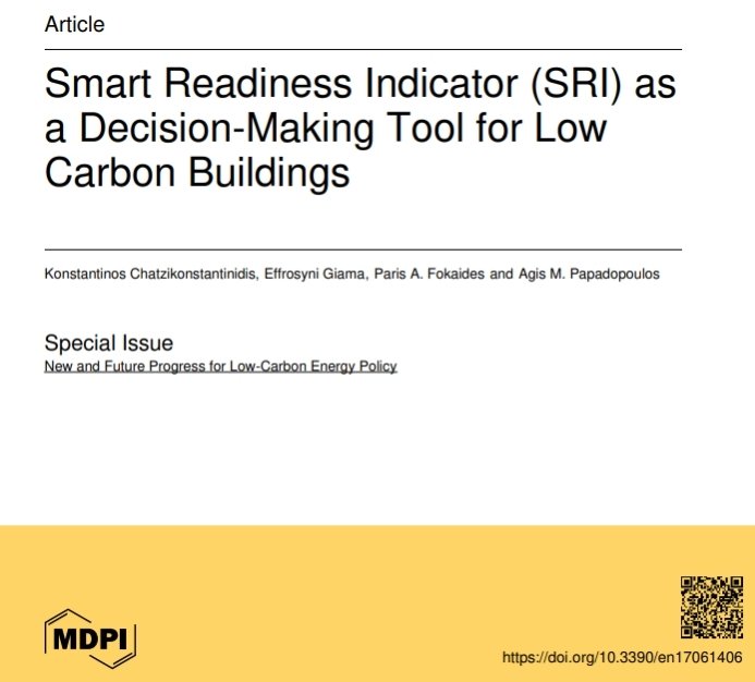 chatzi_kon's tweet photo. A few months after publication, my MDPI Energies paper, "Smart Readiness Indicator (SRI) as a Decision-Making Tool for Low Carbon Buildings," has reached 3,000 views, 7 citations, and over 500 downloads! Read it here: https://t.co/Gxfs4dwveW https://t.co/GWiHofIqDM