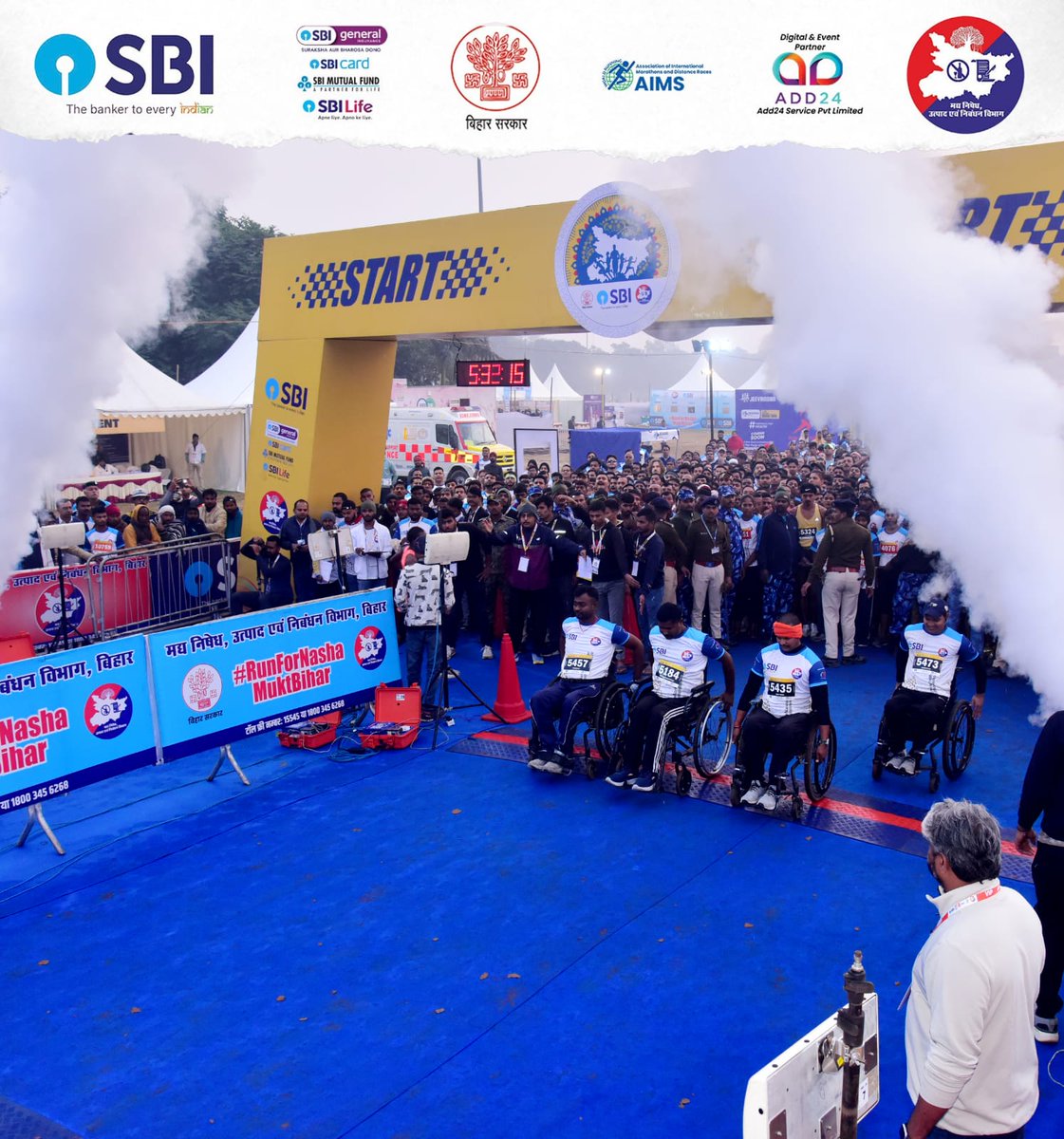 Bihar_PER's tweet photo. Like every year, Excise Department organized Bihar's Biggest Marathon on 1st Dec,24 Here are the few Glipmses of the #SBIPatnaMarathonReloaded
Co-sponsored by @TheOfficialSBI
Managed & Organised by @Add24services
Call us at 7762822624
#runforcause #excisebihar #drystate https://t.co/VbifGHZiTX