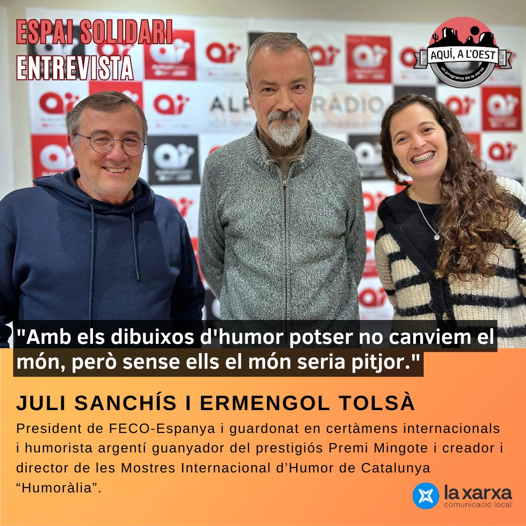 Conversem Juli Sanchís (Harca) i Ermengol Tolsà. Junts reflexionen sobre el poder transformador de l'humor, la llibertat d'expressió i el paper social del dibuix satíric. Una conversa que ens recorda que l'humor és molt més que riure.

📻Avui a partir 17.15h a la teva ràdio local