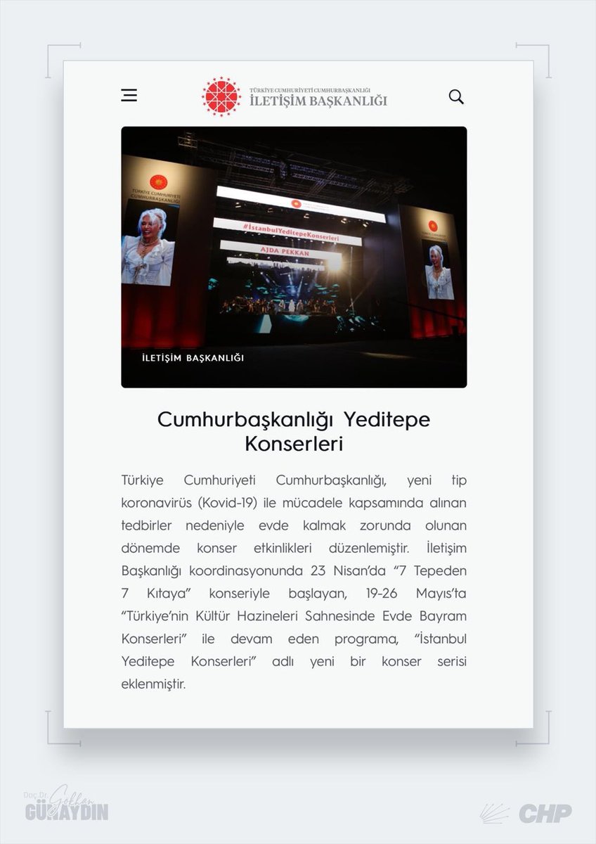 23 yıllık yolsuzluk furyasının aktörleri, CHP’li Belediyelere yönelik konser harcamalarını dillerine doladılar.
Derhal Meclise önerge sunarak, 2000 yılından bu yana, ayrımsız tüm belediyelerin konser harcamalarının, Mecliste kurulacak bir Komisyon marifetiyle araştırılmasını