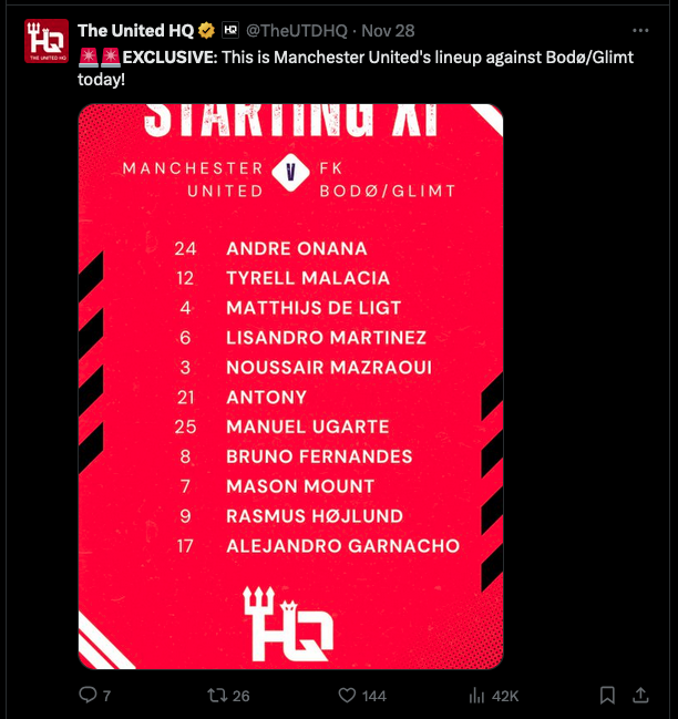 UtdDefence's tweet photo. Roberto garnacho has slyly removed the account handle from his bio now.

But I checked out TheUTDHQ myself &amp; almost every EXCLUSIVE Matchday squad leak they have dropped, has been on the days when Garnacho starts.

Alejandro Garnacho and his brother are on thin ice at United https://t.co/EEE8UCiUMy