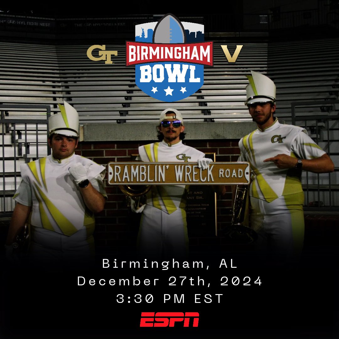 It’s official! We’re headed to Birmingham, Alabama for a bowl matchup with the Vanderbilt Commodores! Kickoff is set for 3:30 pm EST on December 27th and will be televised on ESPN. Join our Jackets in Birmingham for a bowl experience to remember!