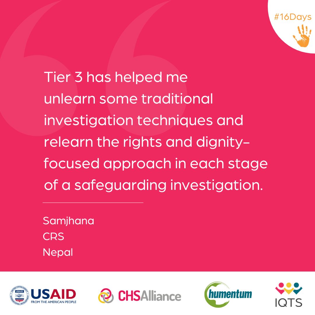IQTSGlobal's tweet photo. In our recent poll, 48% identified the lack of trained investigators as the biggest challenge, highlighting the need for greater expertise in conducting victim/survivor-centered investigations.

Read the post: https://t.co/ynSDy83ILG

@USAID @CHS_Alliance @humentum_org 
#16Days https://t.co/tQQpHFCVNG