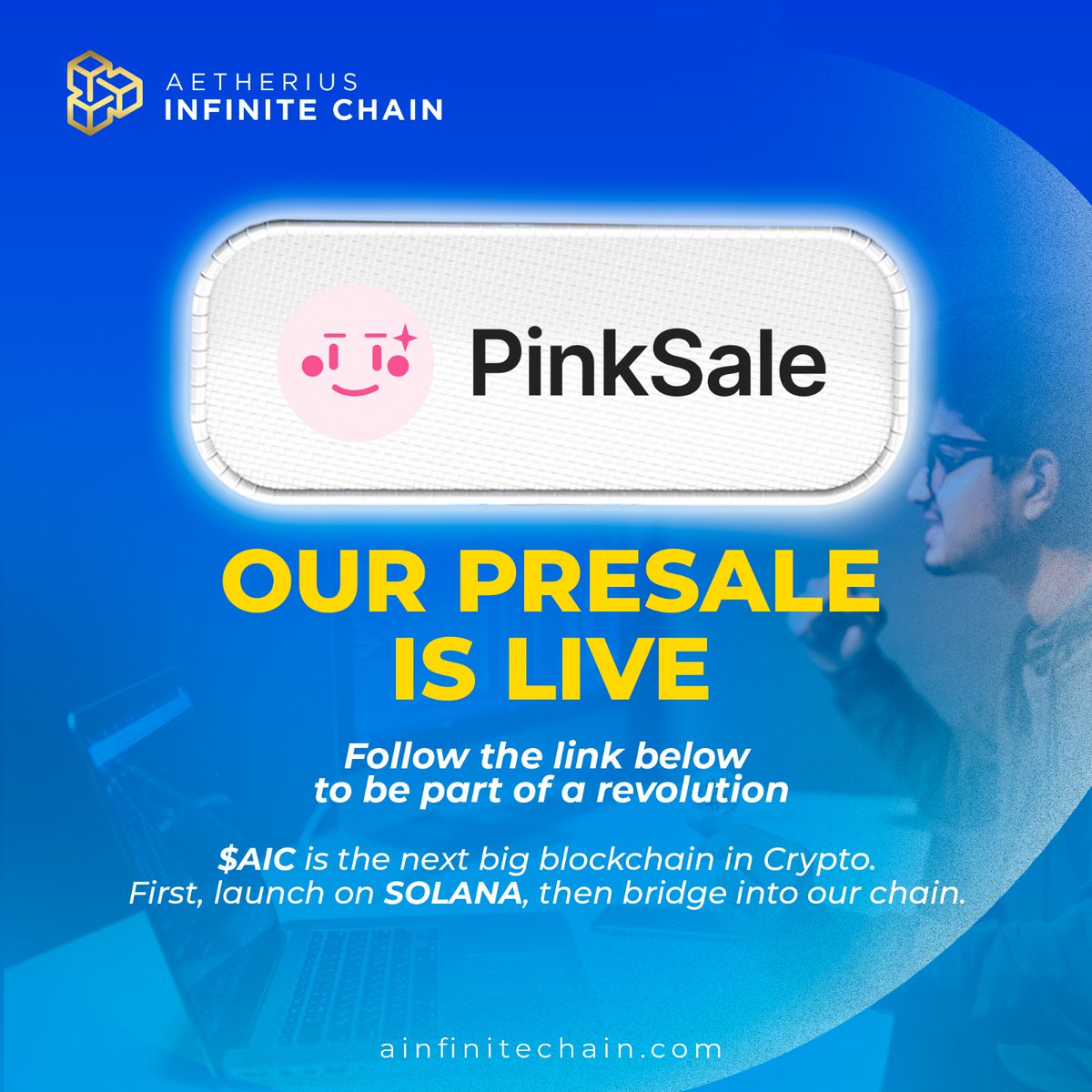 ainfinitechain's tweet photo. 🚨 THE WAIT IS OVER – PRESALE IS NOW LIVE! 🚨

🔥 The future of blockchain starts here with Aetherius Infinite Chain (AIC)!
🌟 Real-world tokenization
🌟 Liquidity-boosting trading bots

💥 Join the new era NOW! Don’t miss this revolutionary opportunity.

👉 Buy now on Pinksale: https://t.co/78KtplyTBq

📍 Website: https://t.co/SU1DFBuiqJ
📍 Telegram: https://t.co/hcjzlPFeNN

#AICPresale #BlockchainRevolution #CryptoCommunity #DeFi #AetheriusInfiniteChain