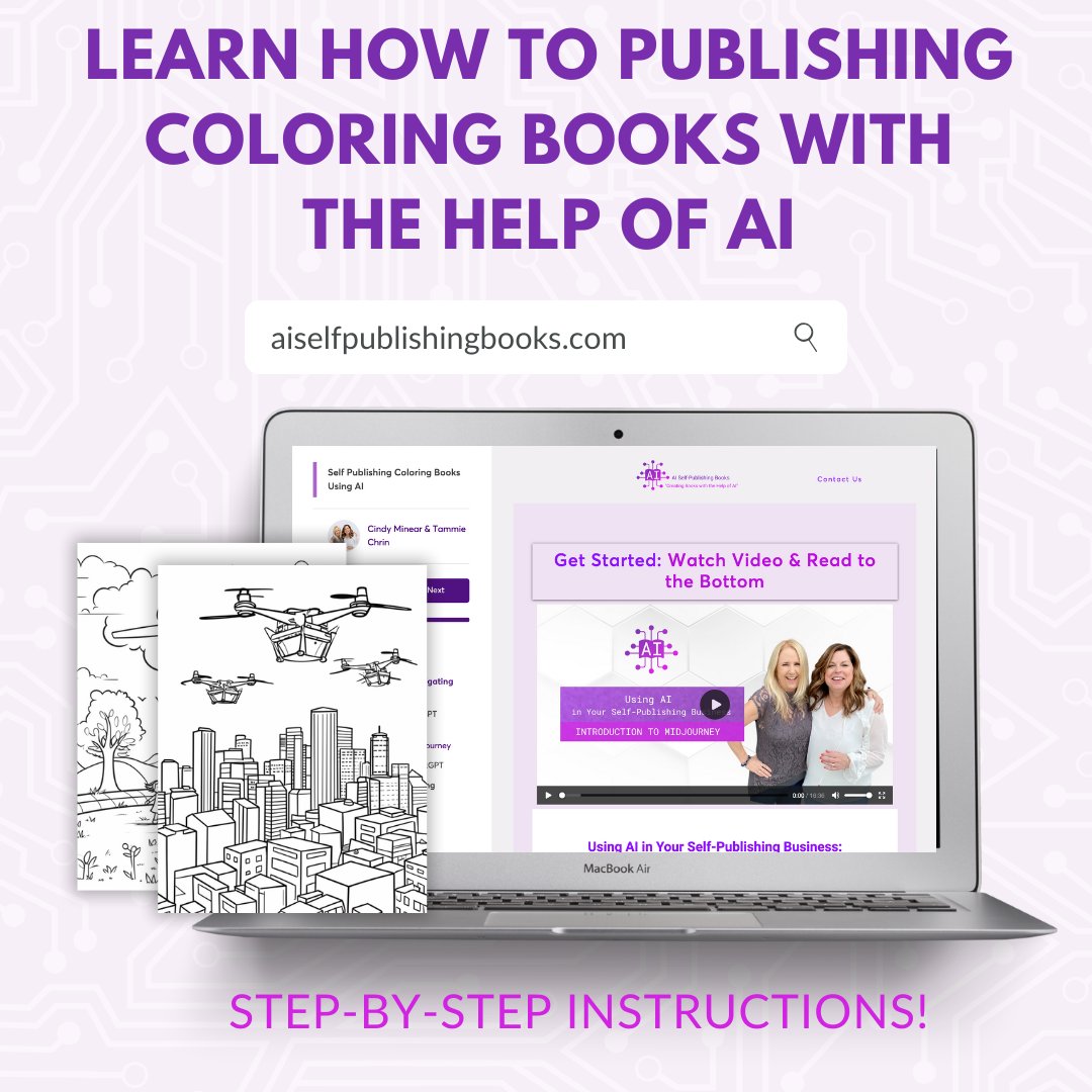 AududuC's tweet photo. 🌈 Ready to bring your coloring book visions to life? Our course guides you through the process using the power of AI! No experience required, just your creativity! 🎨 Join us now! 👉 https://t.co/qnbC2YKuyo #AISelfPublishing #ColoringBooks #SelfPublishingCourse #SelfPublishing https://t.co/sNnD11ERBc