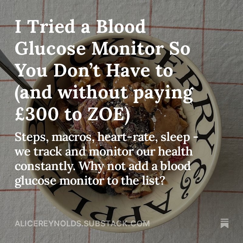 AliceReynolds80's tweet photo. “Steps, macros, heart-rate, sleep - we track and monitor our health constantly. Why not add a blood glucose monitor to the list?” 

https://t.co/zESuJffNce https://t.co/zKiWl8uQFp