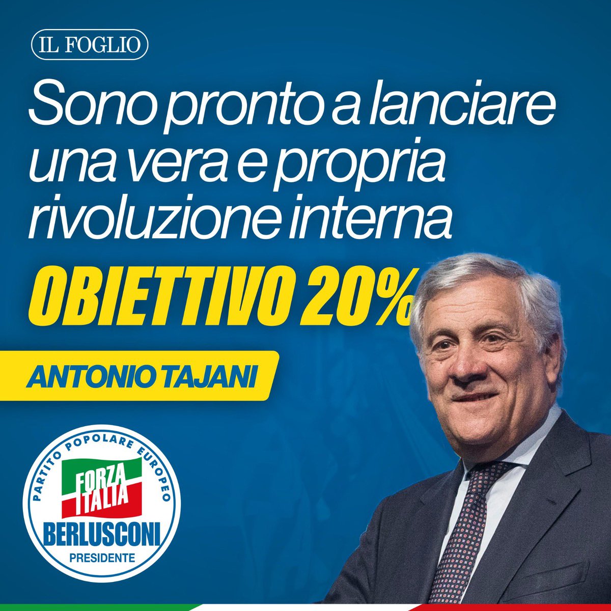 “Serve molto pragmatismo, serve avere una visione. Noi ce l’abbiamo.” <a href="/Antonio_Tajani/">Antonio Tajani</a> 

Forza Italia cresce con idee chiare e un impegno concreto per un’Italia più forte. Il populismo non serve.

Avanti, orgogliosi del nostro segretario nazionale.