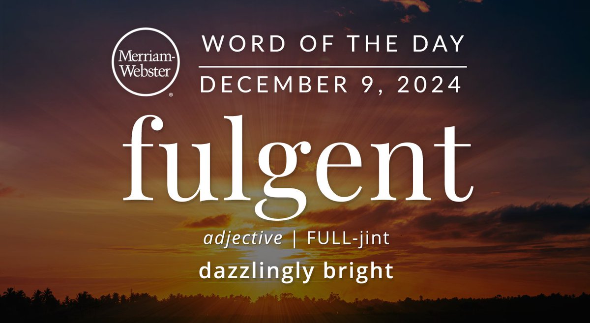 The #WordOfTheDay is ‘fulgent.’ 
ow.ly/yLE250UmKfM