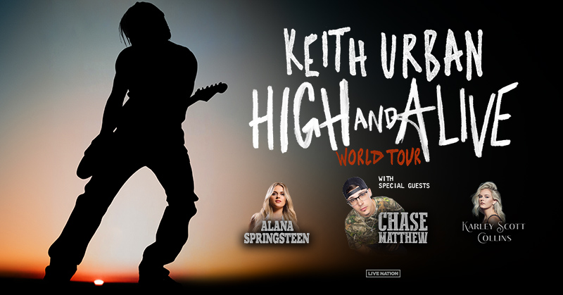 Keith Urban is bringing the HIGH AND ALIVE WORLD TOUR to PNC Music Pavilion Charlotte on 5/30 + Coastal Credit Union Music ParK Raleigh on May 31st! . Tickets on sale Friday @ 10AM!  🎟️: bit.ly/KeithUrbantick…