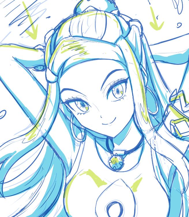 ルリナ(ポケモン) 「ルリナちゃん下書き 」|間宮みゃんまーのイラスト
