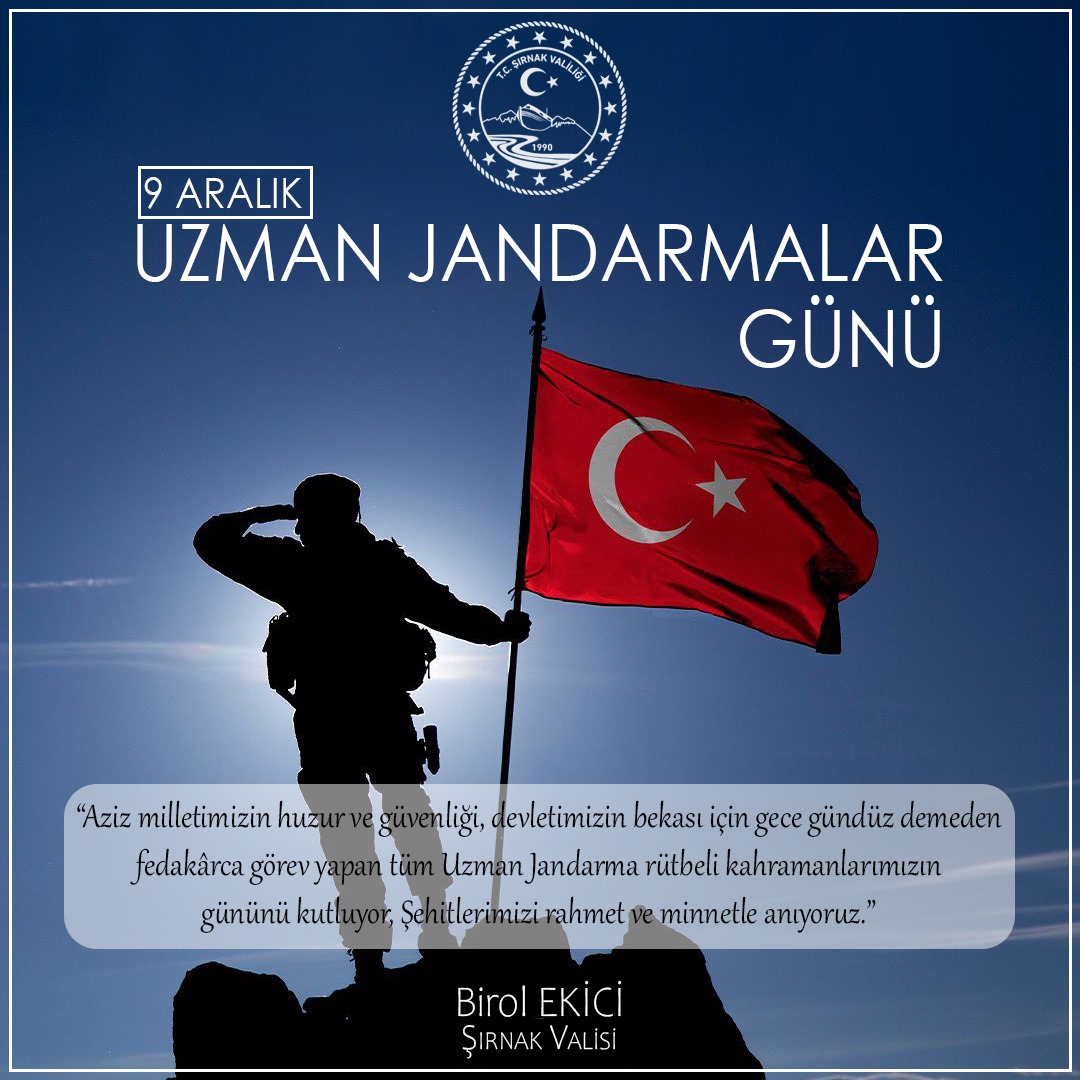 Görevini büyük bir özveriyle yerine getiren tüm Uzman Jandarmalarımızın #UzmanJandarmalarGünü kutlu olsun.🇹🇷