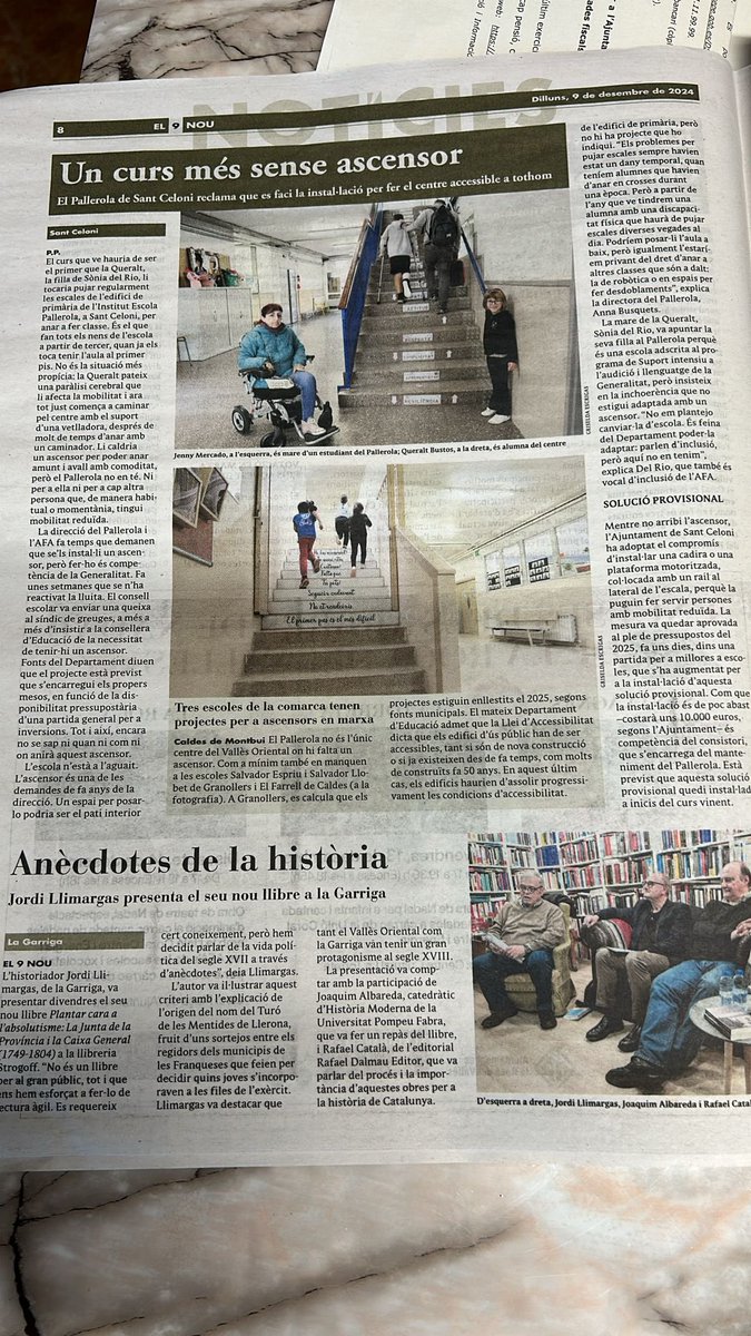 Afa_IEPallerola's tweet photo. Moltes gràcies, @el9nou_vor per donar veu a la nostra lluita. Fa massa anys que esperem una cosa tan bàsica com un ascensor. Hi posareu remei, @eniubo @salvadorilla @govern @educaciocat ? https://t.co/UWSx544MPA