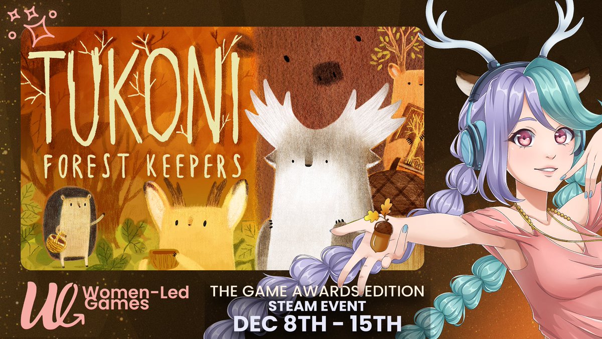 dreamoperator's tweet photo. Tukoni: Forest Keepers is taking part in the Women-Led Games event on Steam! We're happy to be amongst so many incredible projects led by women game developers! 🧡 https://t.co/FgAEf9G9Jz https://t.co/dbgQGtxpM2